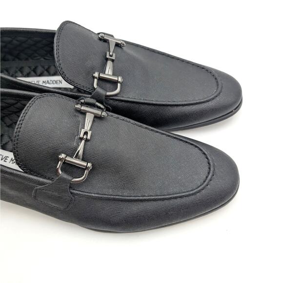 Steve Madden Mez Almond Toe Slip-On Loafer Shoes Men's Black Size US8 EU41 - Picture 9 of 13